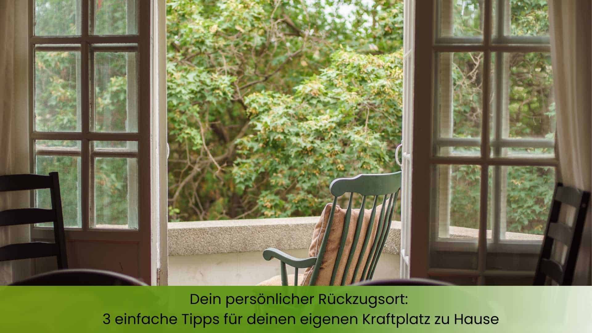 Kraftplatz Balkon mit einem Stuhl